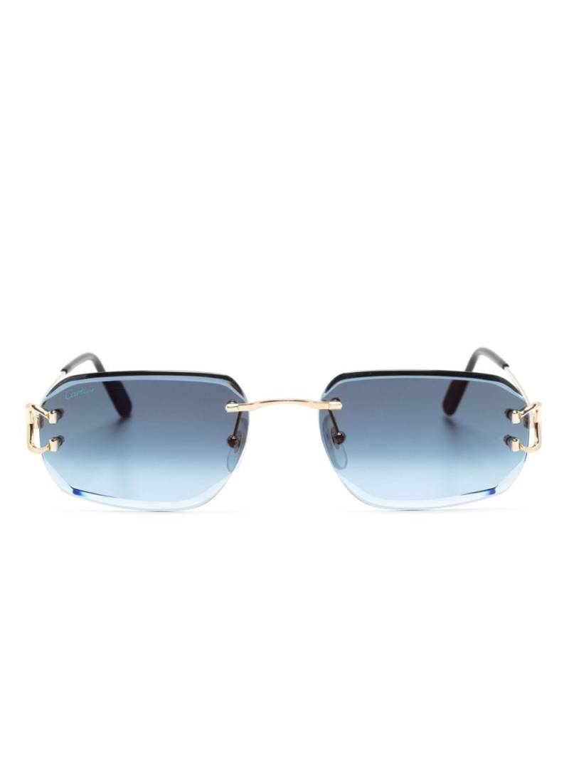 Cartier Eyewear 0468S rectangle-frame sunglasses - Gold von Cartier Eyewear