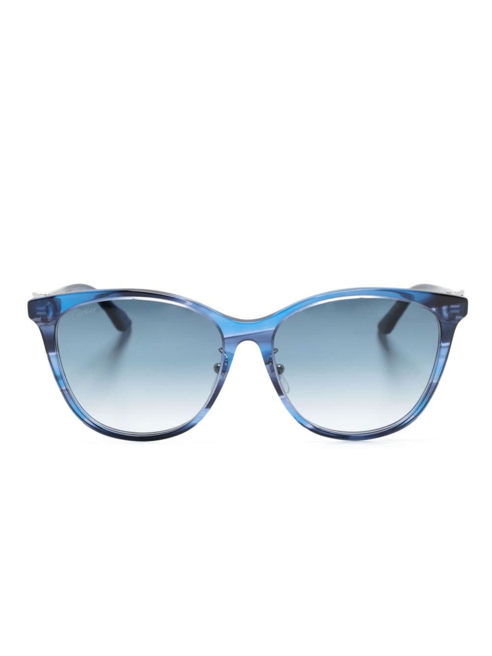 Cartier Eyewear C Décor round-frame sunglasses - Blue von Cartier Eyewear