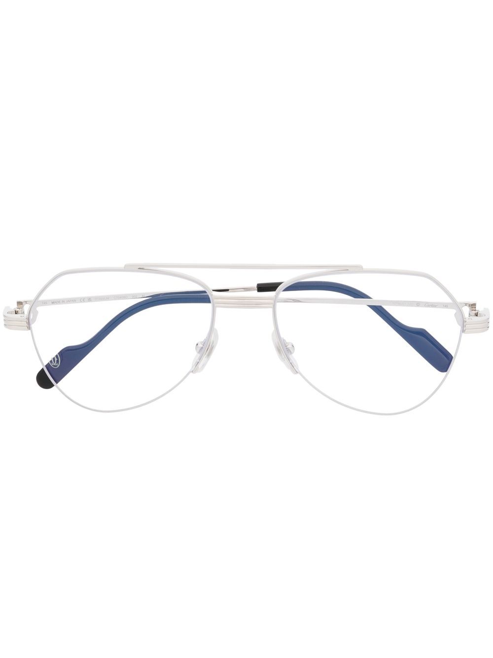 Cartier Eyewear C de Cartier pilot-frame glasses - Silver von Cartier Eyewear