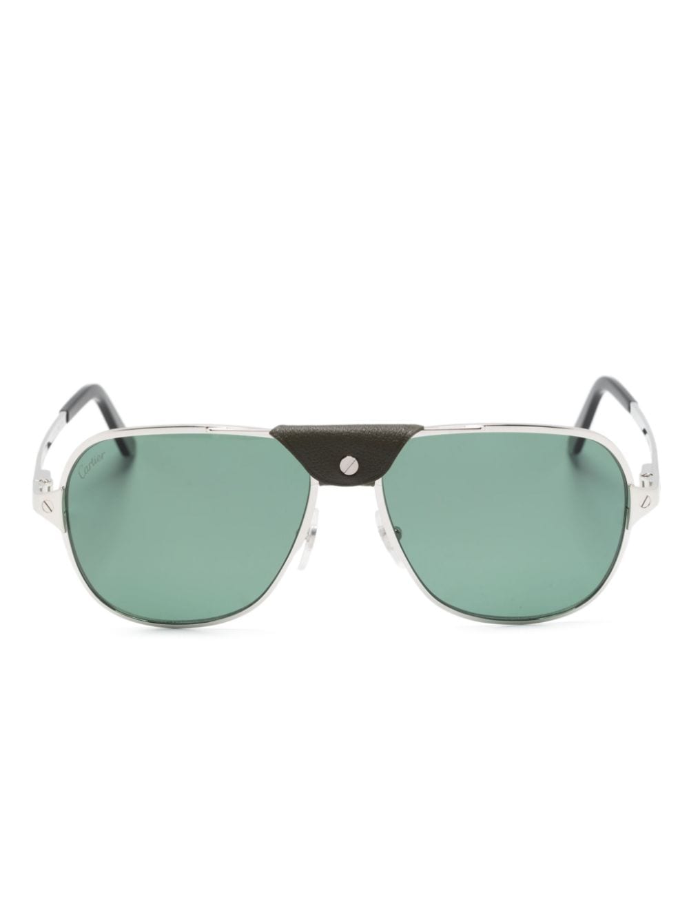 Cartier Eyewear Santos de Cartier pilot-frame sunglasses - Silver von Cartier Eyewear