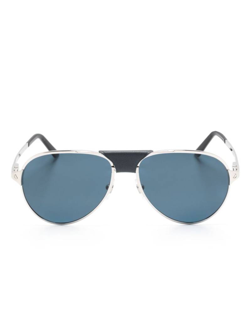 Cartier Eyewear Santos de Cartier pilot-frame sunglasses - Silver von Cartier Eyewear