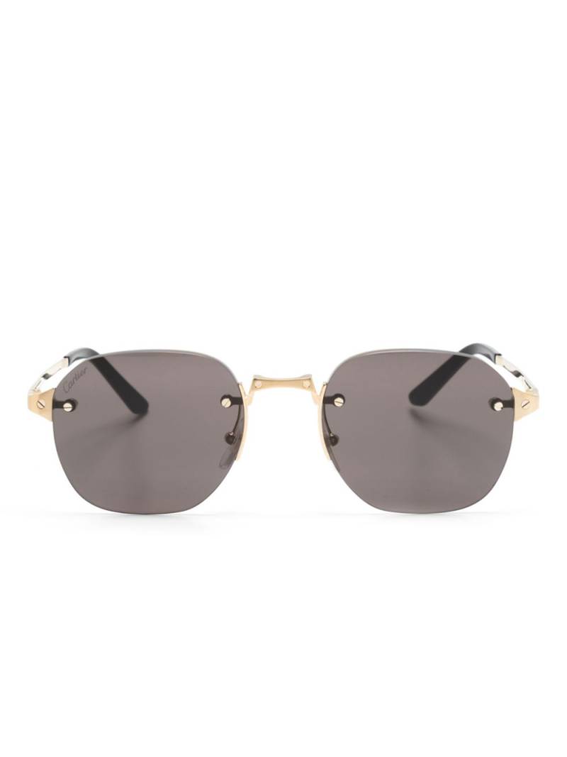 Cartier Eyewear Santos de Cartier rimless lenses sunglasses - Gold von Cartier Eyewear