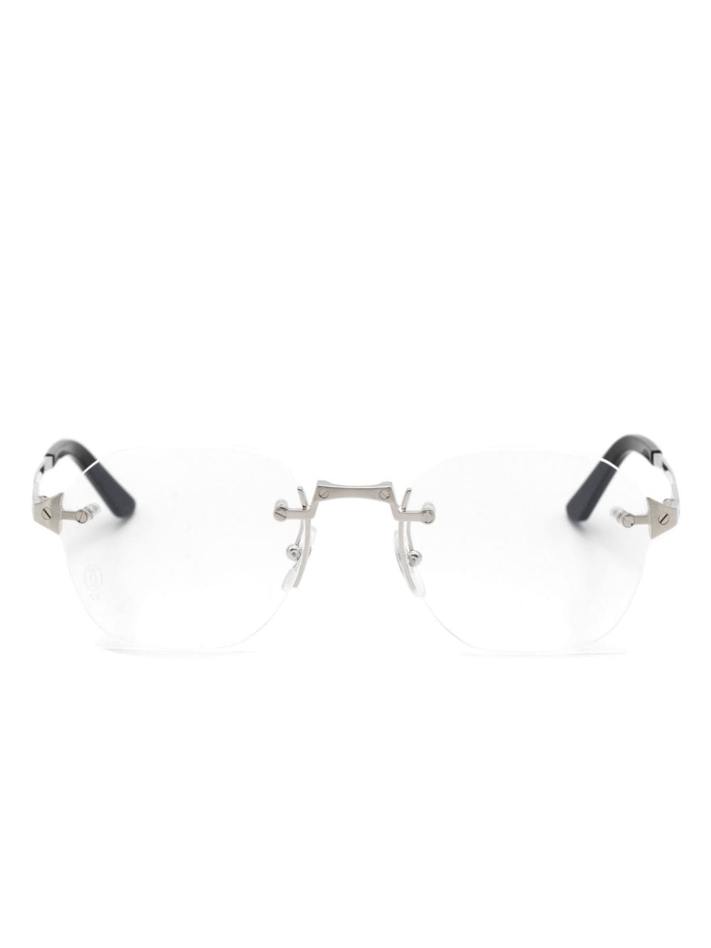 Cartier Eyewear Santos wayfarer-frame galsses - Silver von Cartier Eyewear