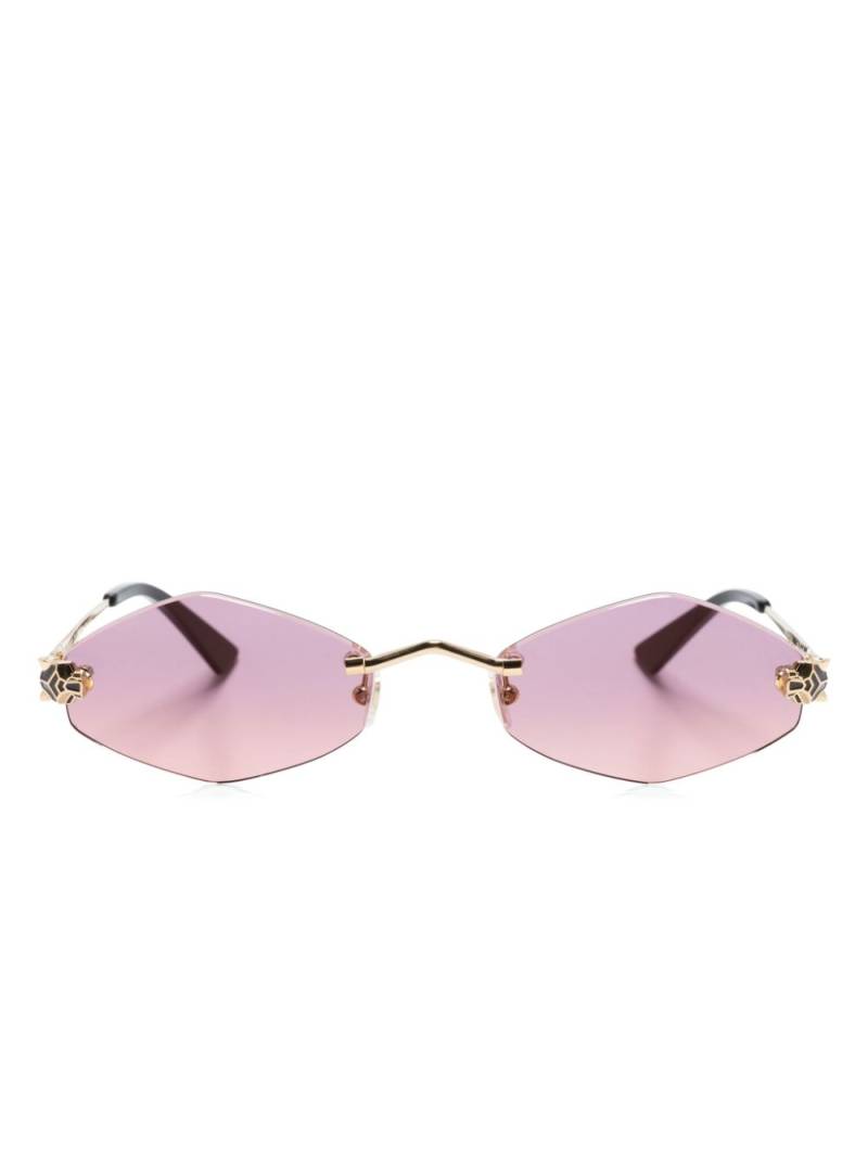 Cartier Eyewear Tiger Head-plaque geometric-frame sunglasses - Pink von Cartier Eyewear