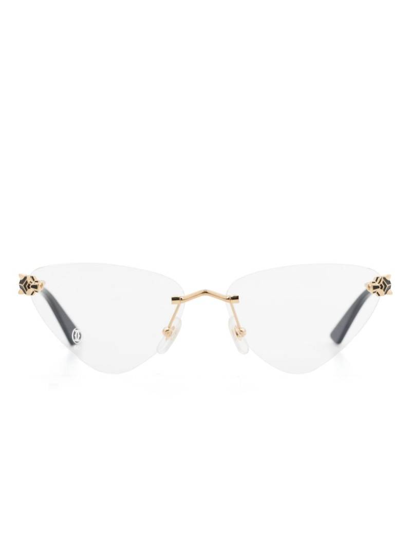 Cartier Eyewear cat eye-frame metallic glasses - Gold von Cartier Eyewear