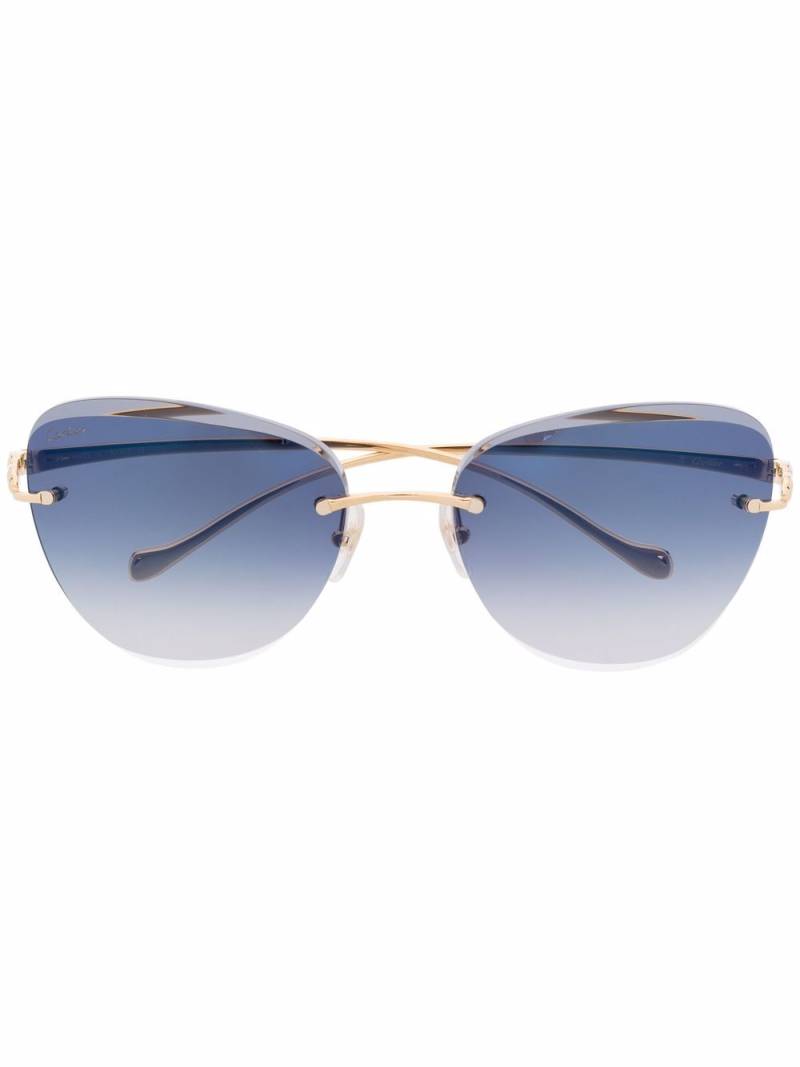 Cartier Eyewear cat eye-frame rimless sunglasses - Gold von Cartier Eyewear