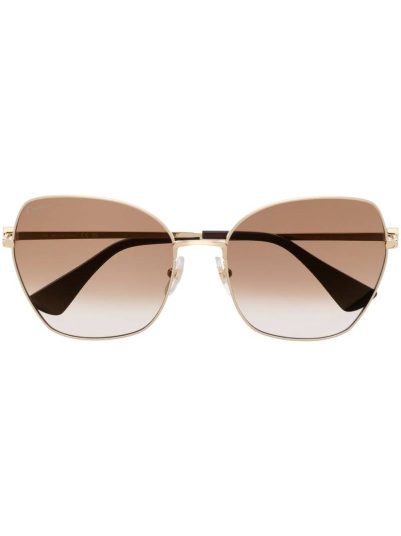 Cartier Eyewear engraved-detail sunglasses - Gold von Cartier Eyewear