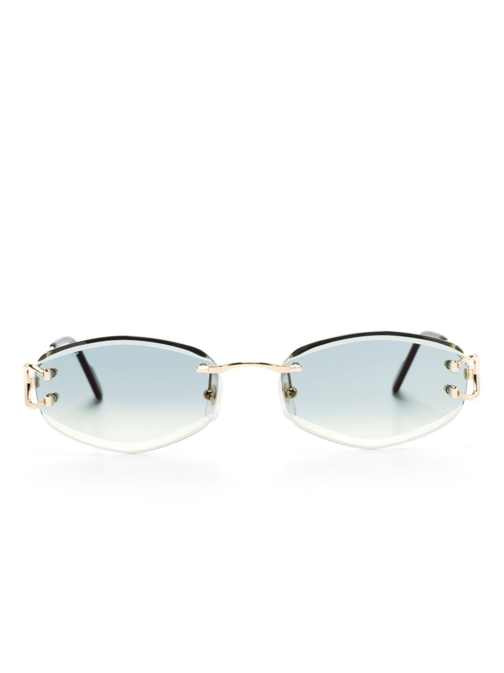 Cartier Eyewear frameless rectangle-shape sunglasses - Gold von Cartier Eyewear