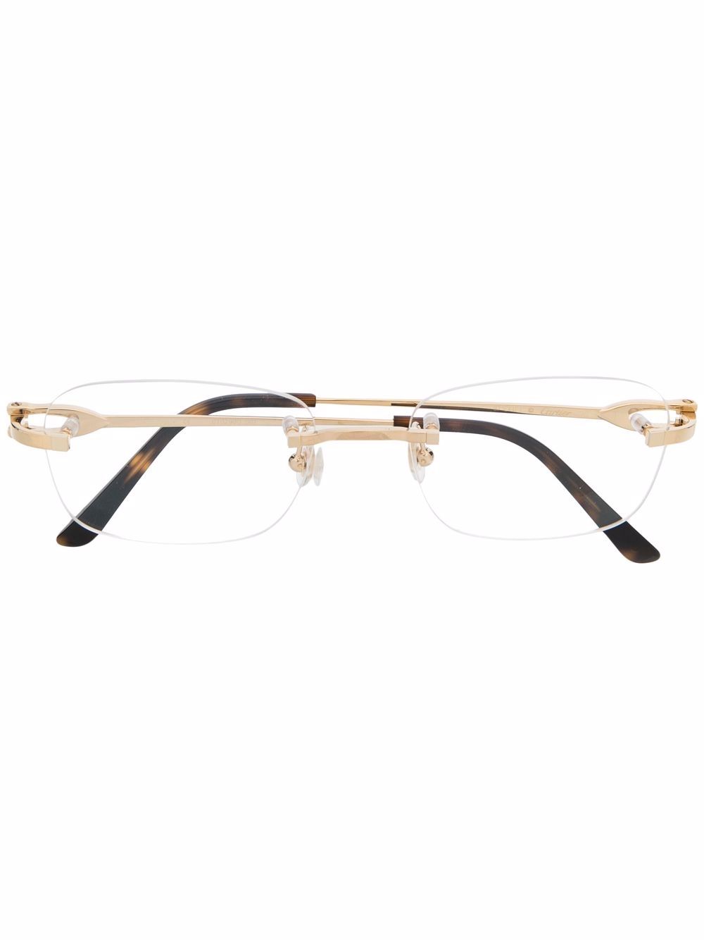 Cartier Eyewear frameless rounded glasses - Gold von Cartier Eyewear