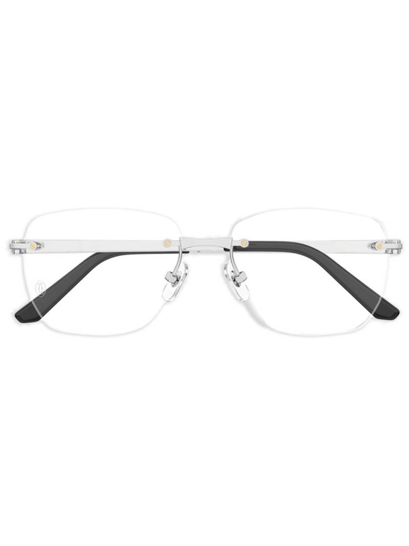 Cartier Eyewear geometric-frame glasses - Silver von Cartier Eyewear