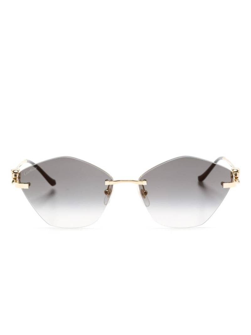 Cartier Eyewear geometric-frame sunglasses - Gold von Cartier Eyewear