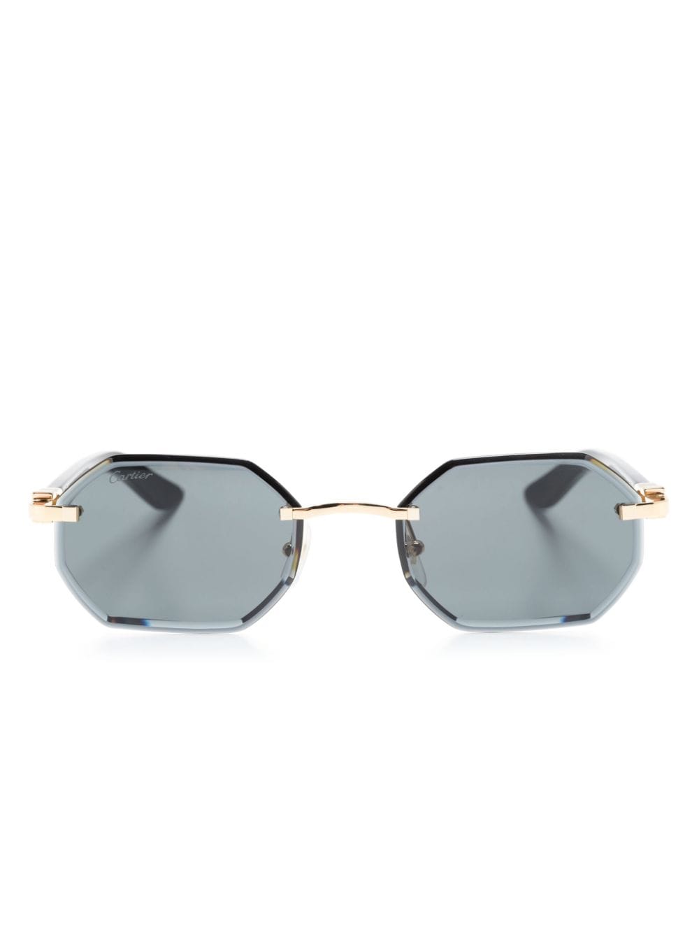 Cartier Eyewear geometric rimless sunglasses - Grey von Cartier Eyewear