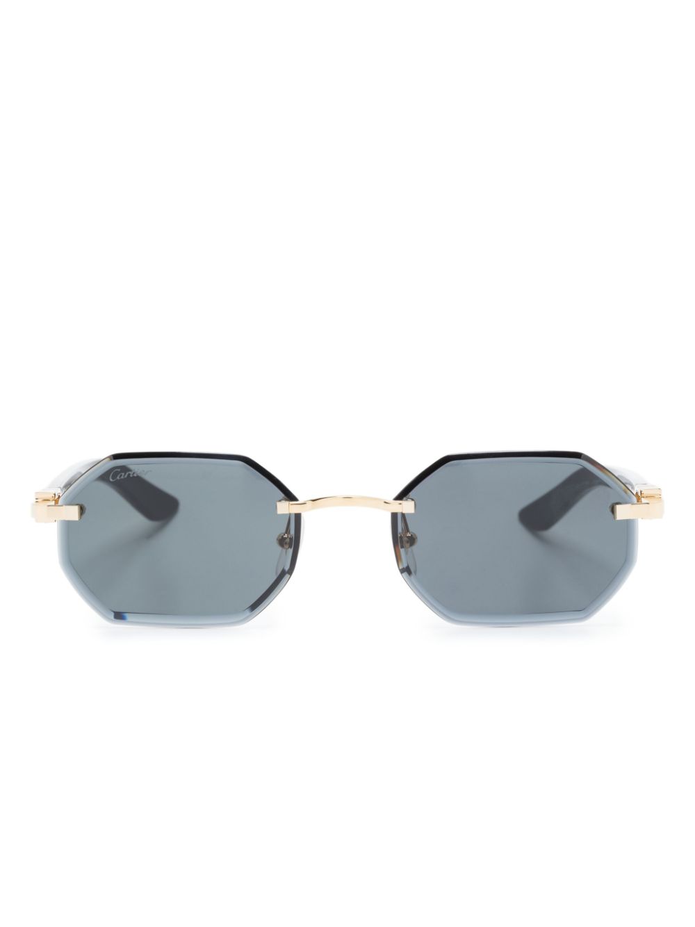 Cartier Eyewear geometric rimless sunglasses - Neutrals von Cartier Eyewear