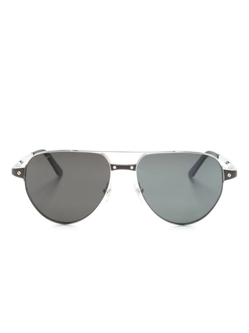 Cartier Eyewear layered pilot-frame sunglasses - Black von Cartier Eyewear