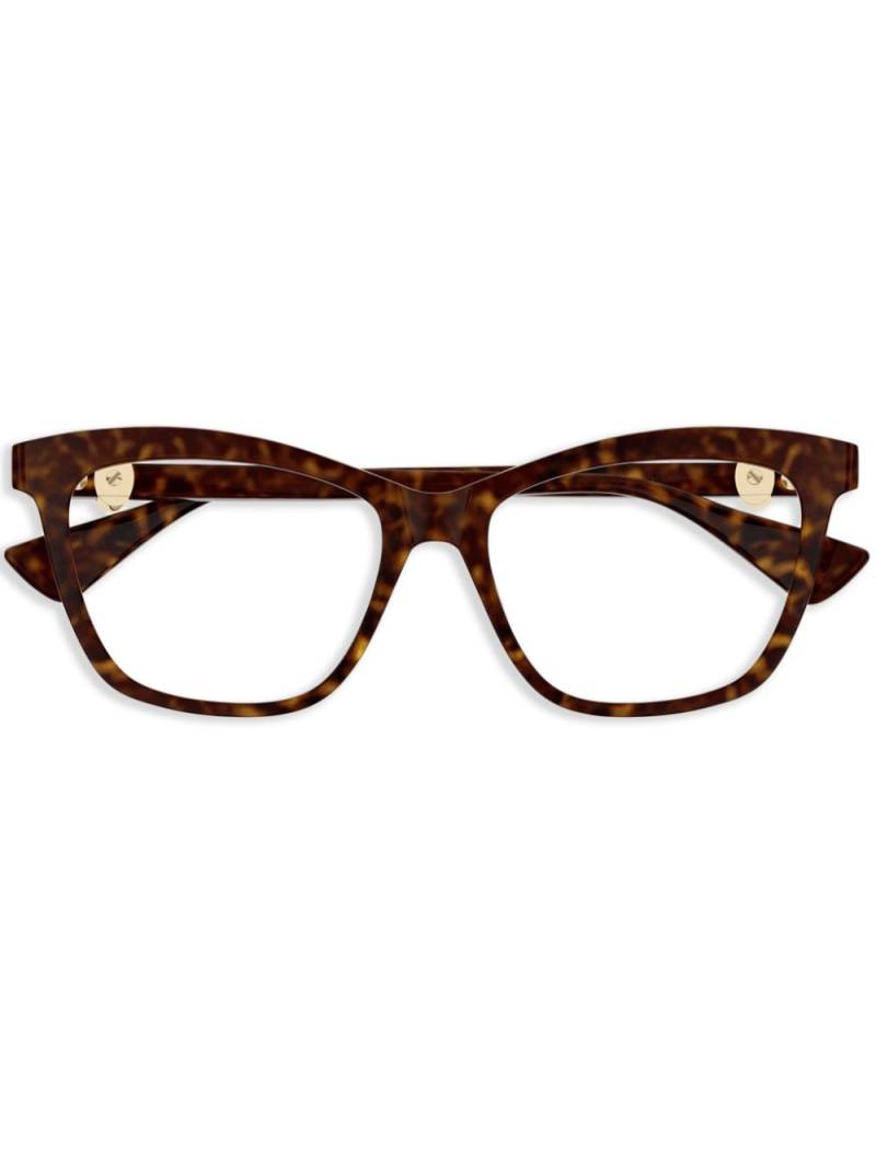 Cartier Eyewear logo-plaque glasses - Brown von Cartier Eyewear