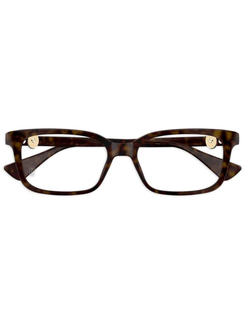 Cartier Eyewear logo-plaque glasses - Brown von Cartier Eyewear