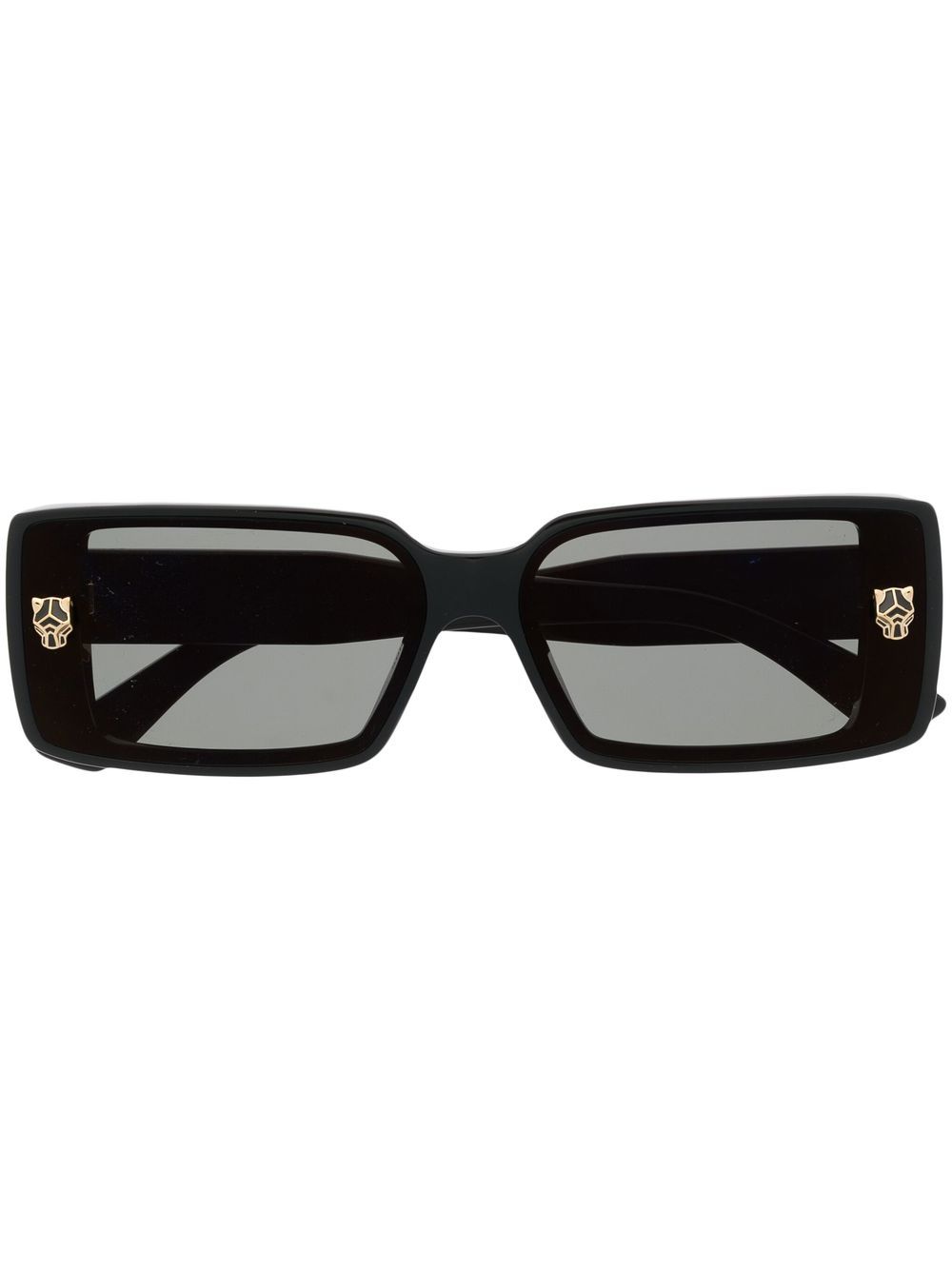 Cartier Eyewear logo plaque rectangle-frame sunglasses - Black von Cartier Eyewear