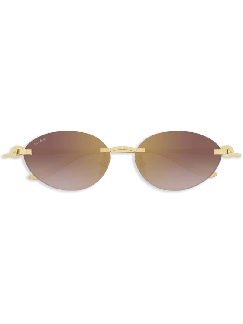 Cartier Eyewear oval frame sunglasses - Gold von Cartier Eyewear