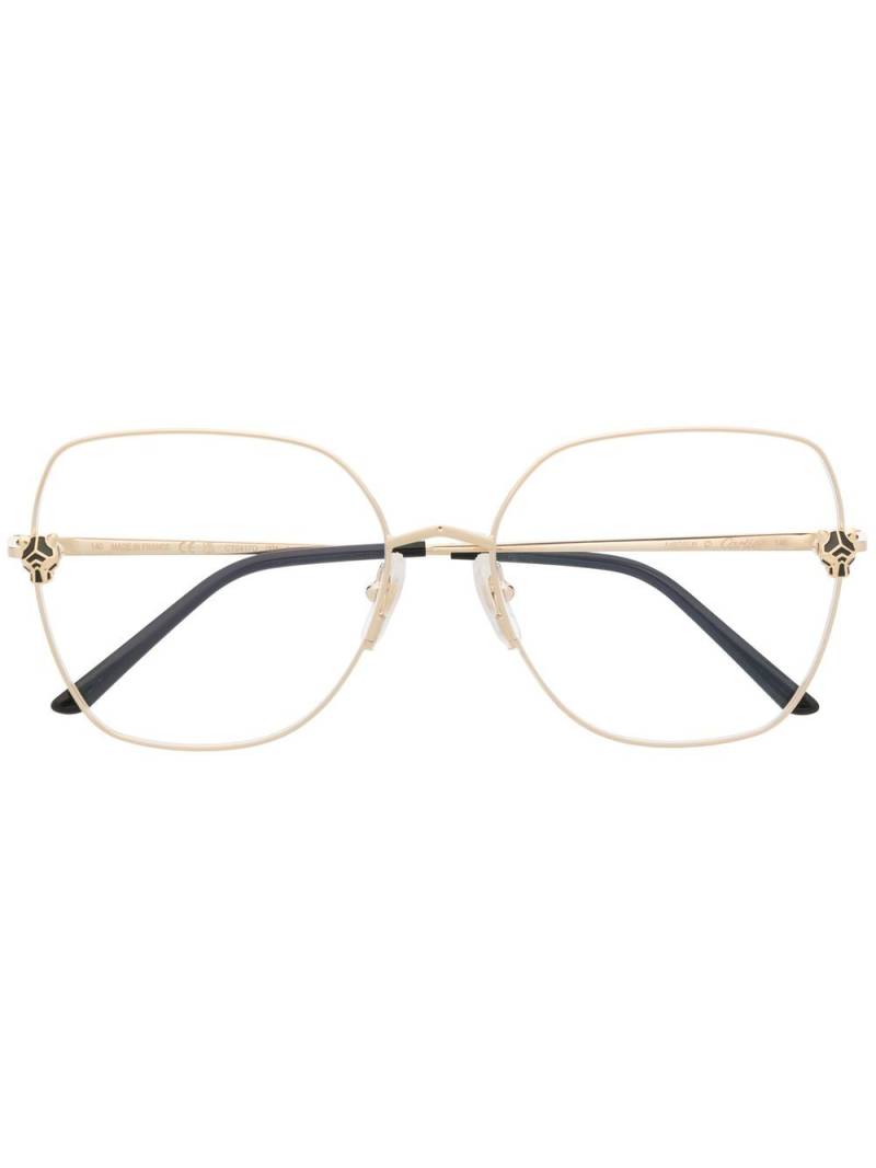 Cartier Eyewear oversized engraved-detail glasses - Gold von Cartier Eyewear