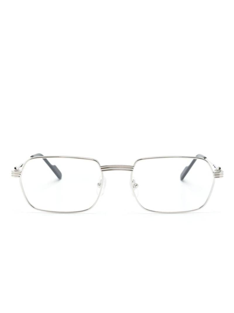 Cartier Eyewear polished rectangle-frame glasses - Silver von Cartier Eyewear