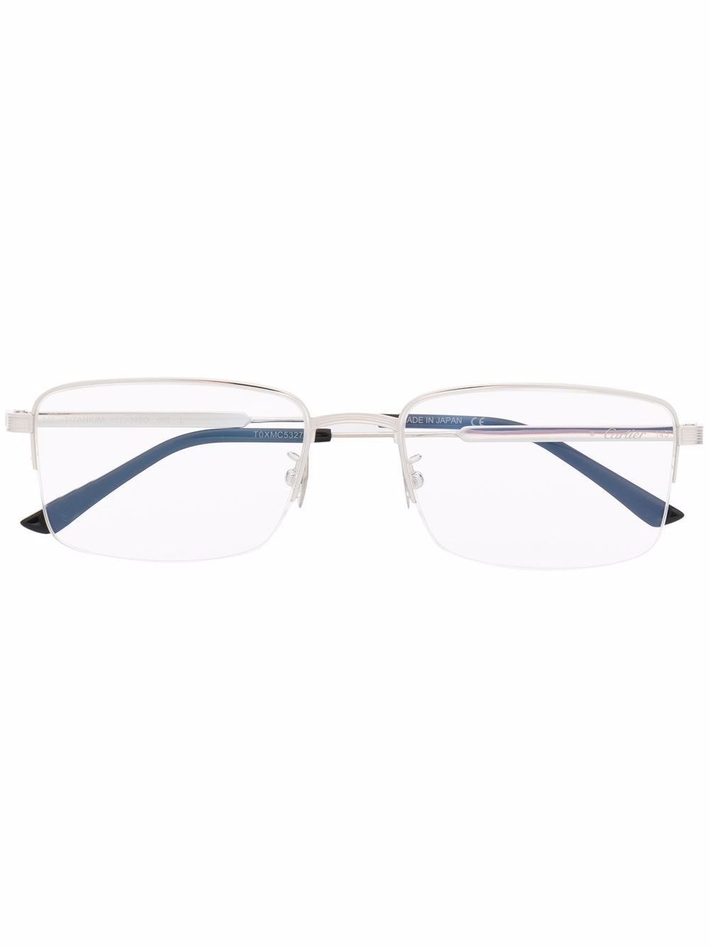 Cartier Eyewear rectangle-frame glasses - Silver von Cartier Eyewear