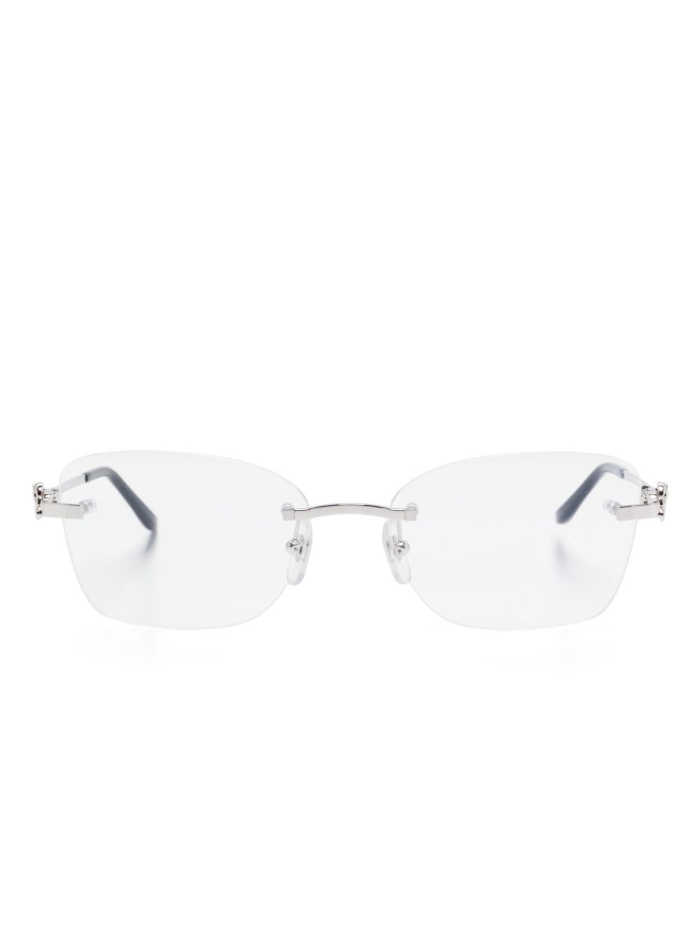 Cartier Eyewear rectangle-frame glasses - Silver von Cartier Eyewear