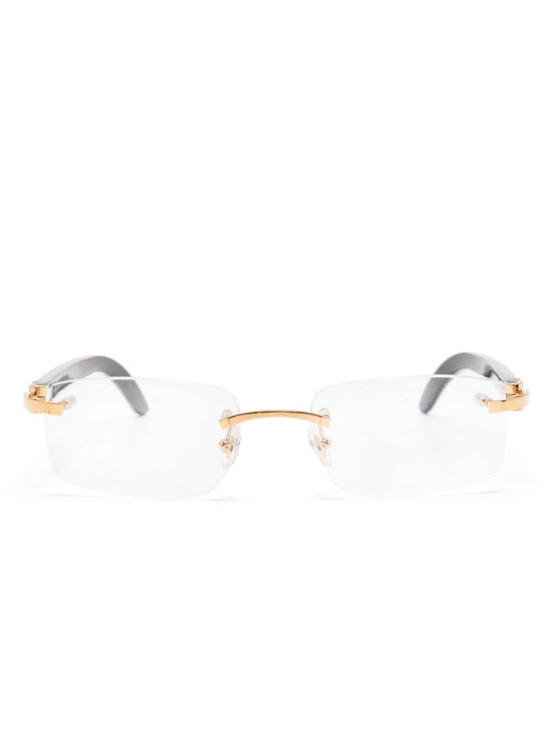 Cartier Eyewear rectangle-frame rimless glasses - Gold von Cartier Eyewear