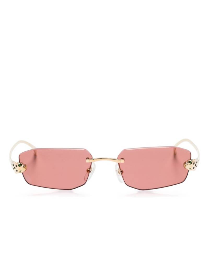 Cartier Eyewear rectangle-frame sunglasses - Gold von Cartier Eyewear