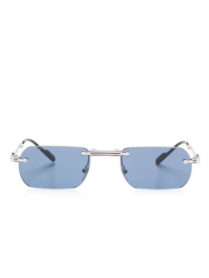 Cartier Eyewear rectangle-frame sunglasses - Grey von Cartier Eyewear