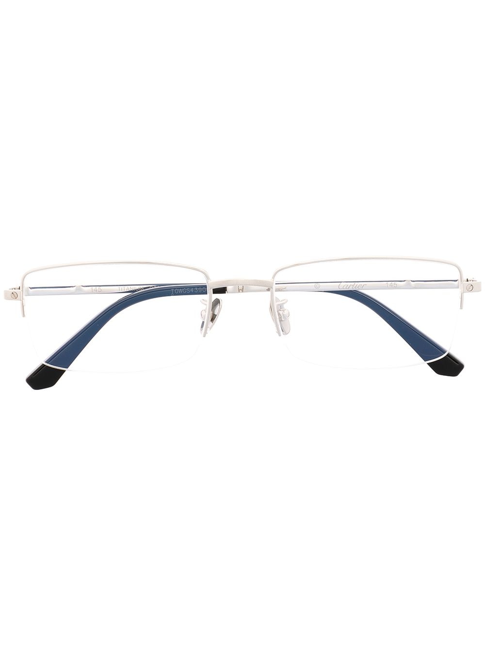 Cartier Eyewear rectangular-frame glasses - Silver von Cartier Eyewear