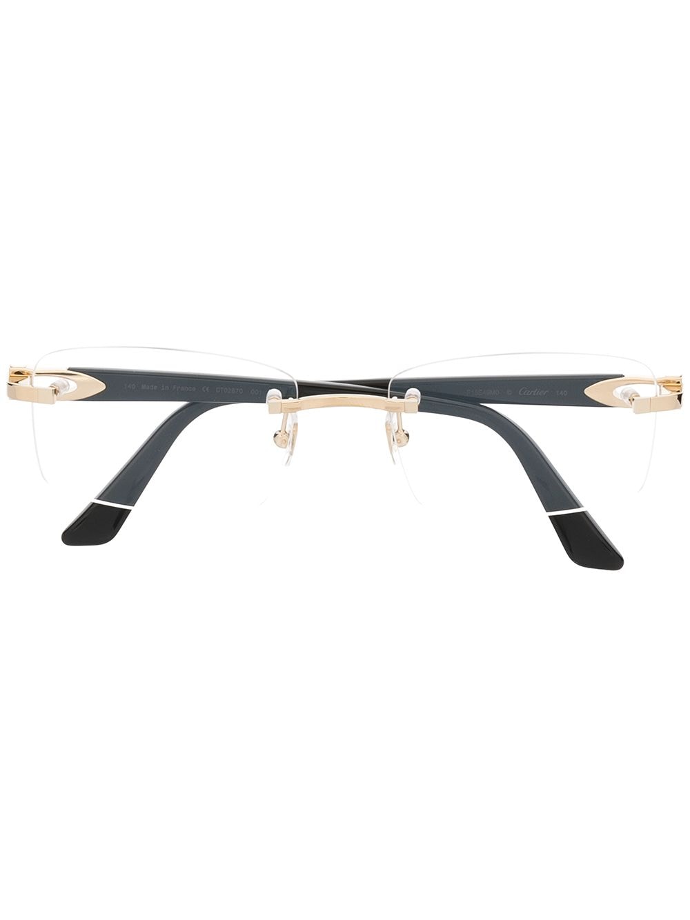 Cartier Eyewear rimless rectangle-frame glasses - Black von Cartier Eyewear