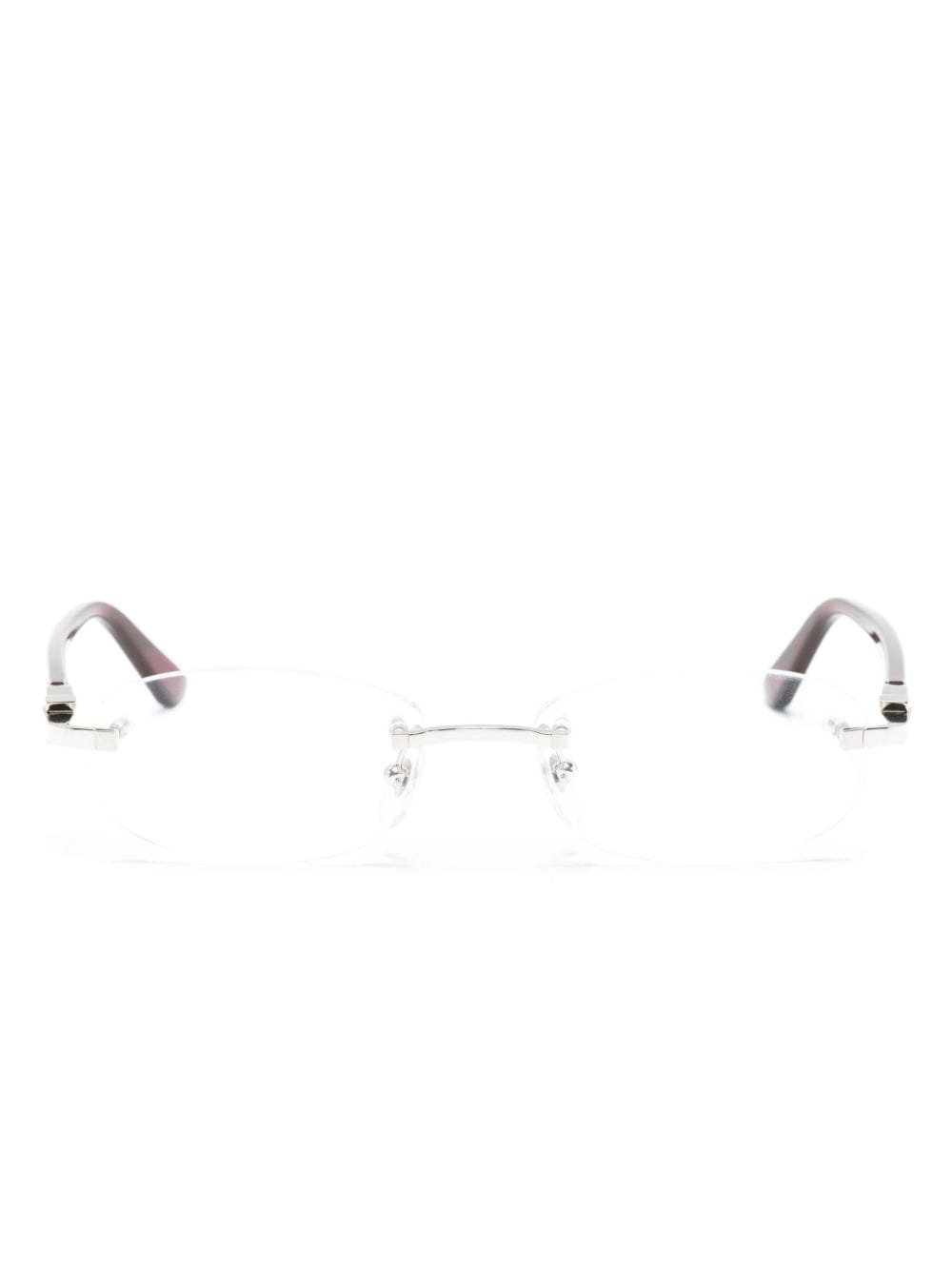 Cartier Eyewear rimless rectangle-frame glasses - Red von Cartier Eyewear