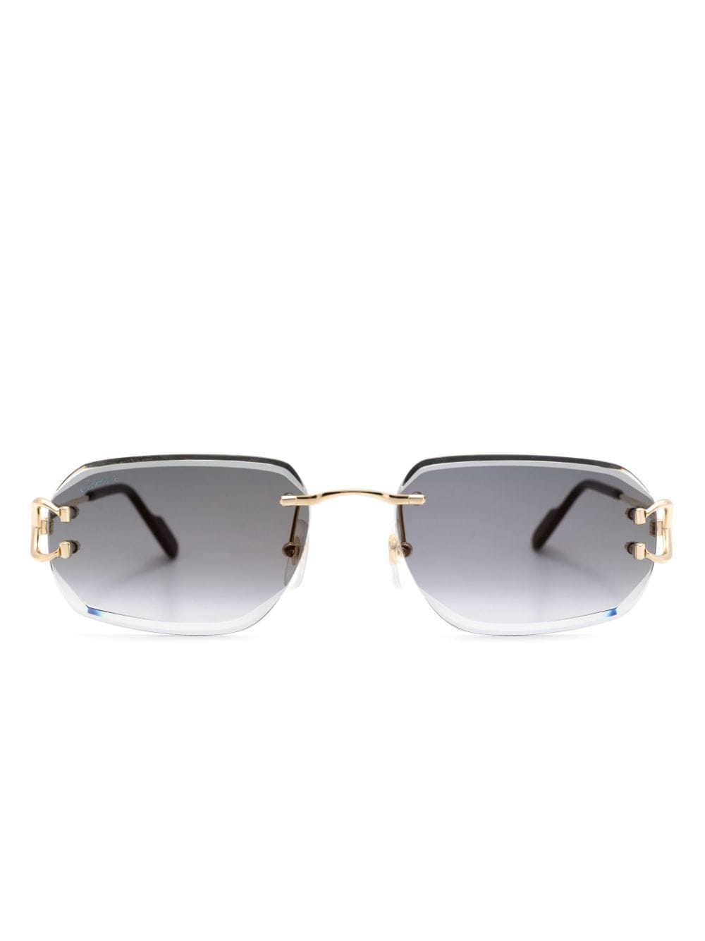 Cartier Eyewear rimless rectangle-frame sunglasses - Gold von Cartier Eyewear