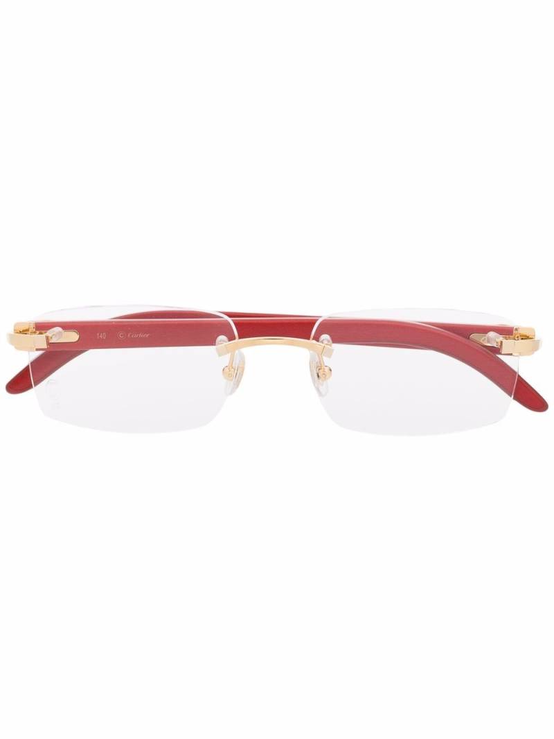 Cartier Eyewear rimless square-frame glasses - Black von Cartier Eyewear