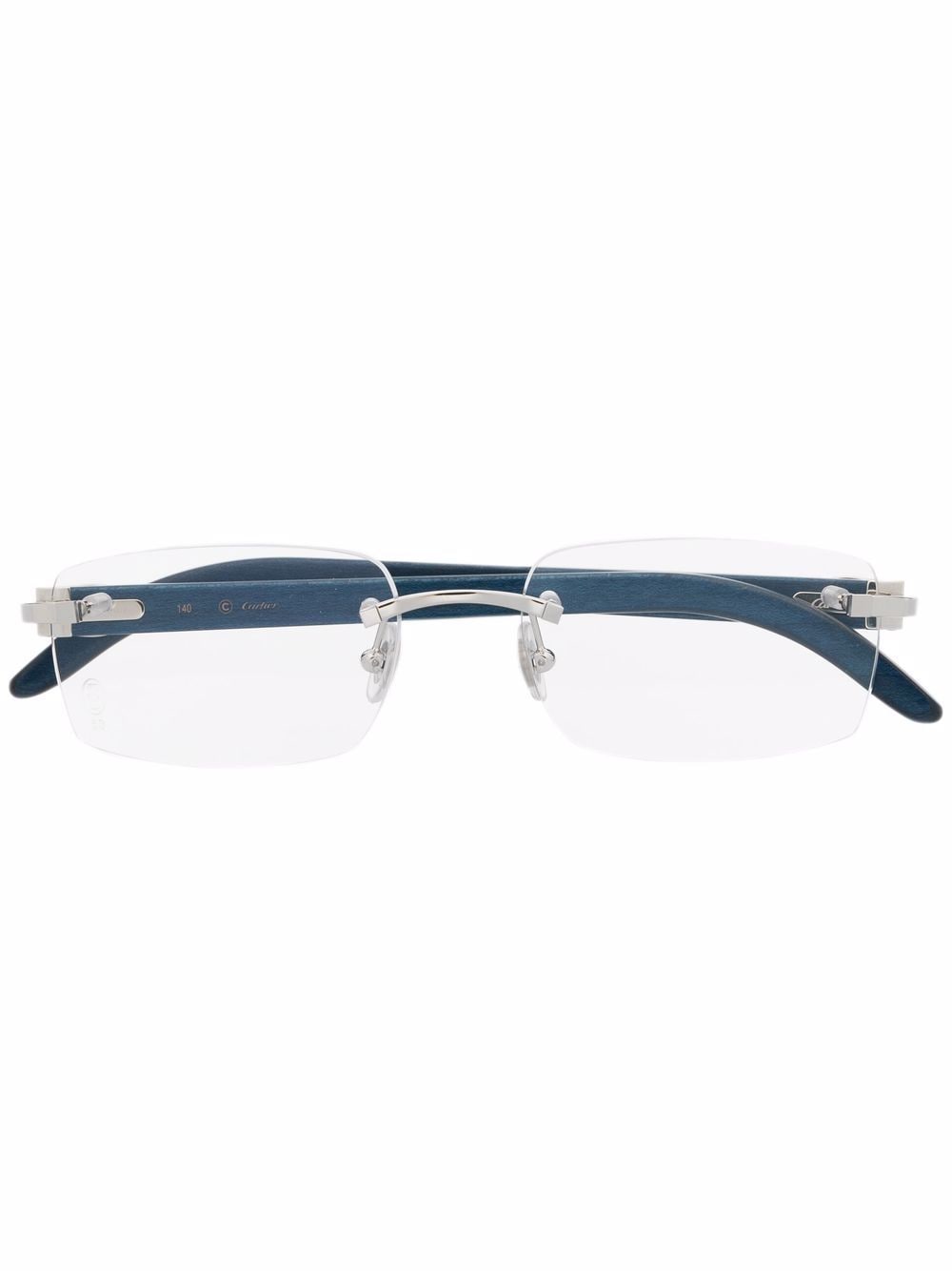 Cartier Eyewear rimless square-frame glasses - Blue von Cartier Eyewear