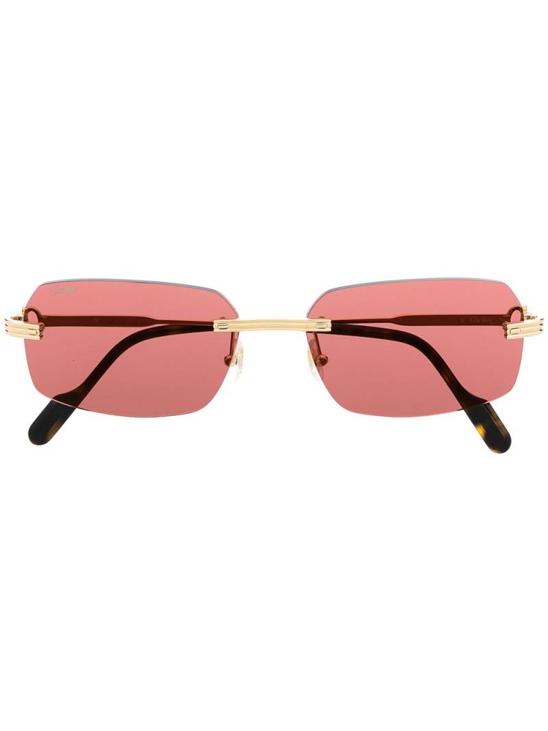 Cartier Eyewear rimless square-frame sunglasses - Gold von Cartier Eyewear