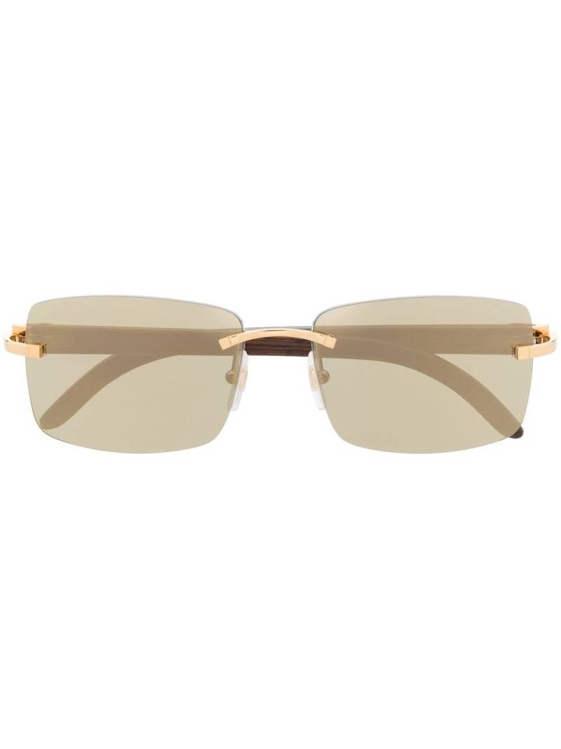 Cartier Eyewear rimless square sunglasses - Brown von Cartier Eyewear