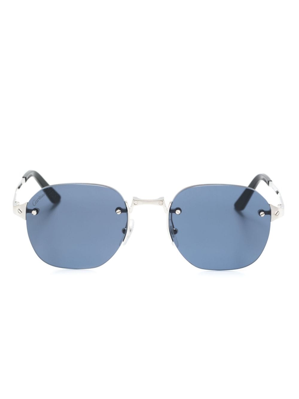 Cartier Eyewear round-frame rimless sunglasses - Blue von Cartier Eyewear