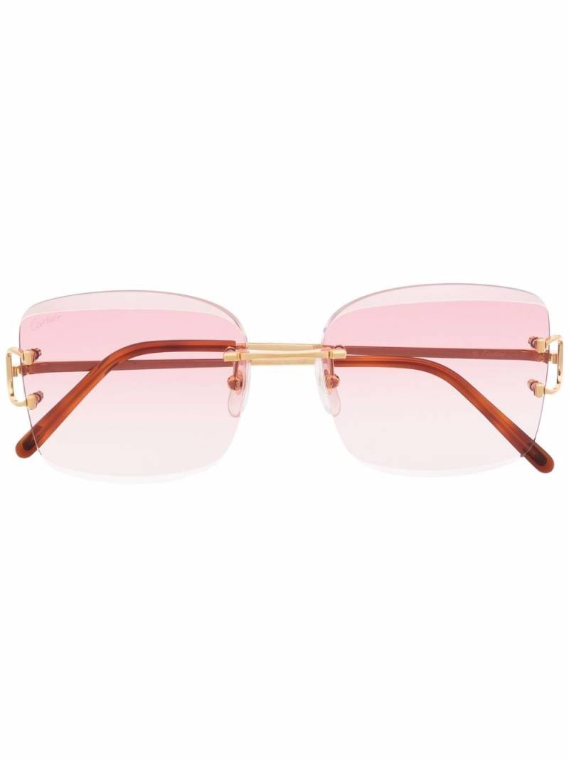 Cartier Eyewear square-frame gradient sunglasses - Gold von Cartier Eyewear