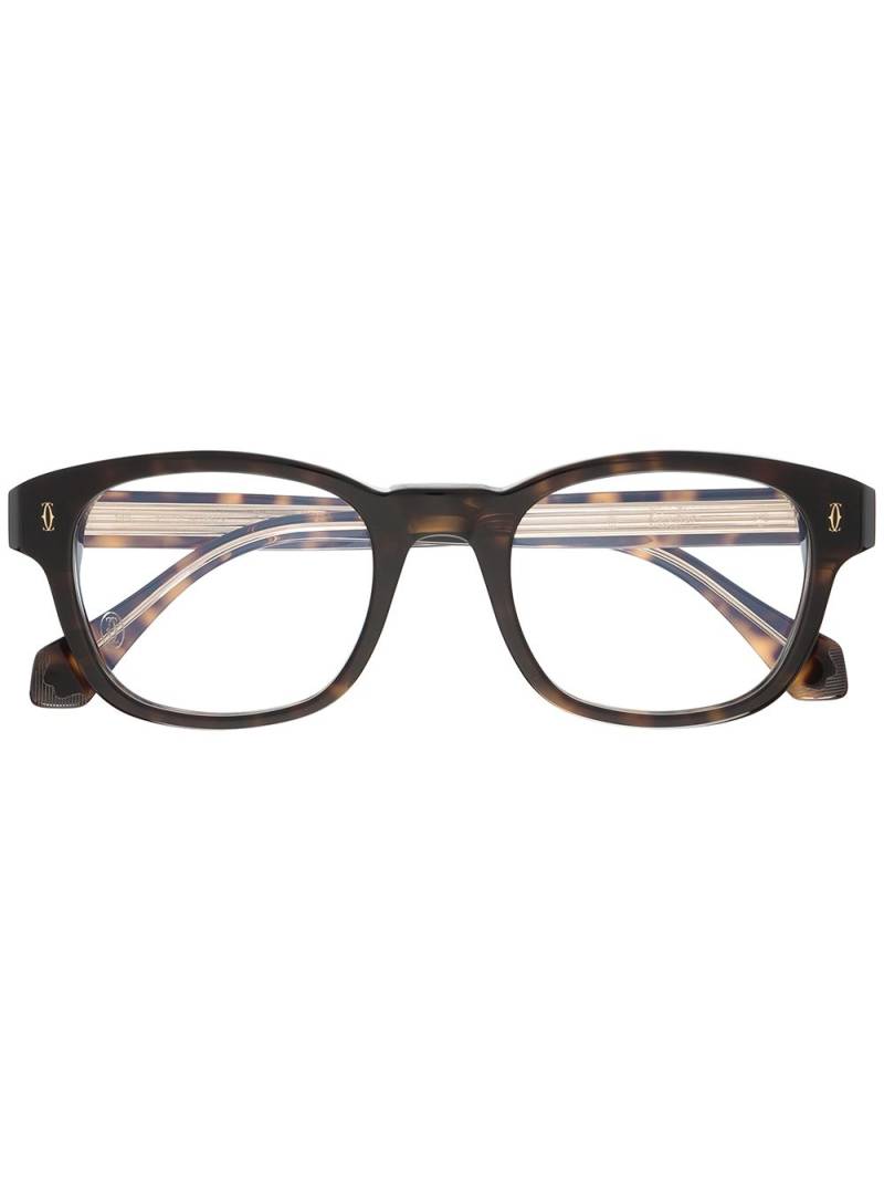 Cartier Eyewear tortoiseshell effect round-frame glasses - Brown von Cartier Eyewear