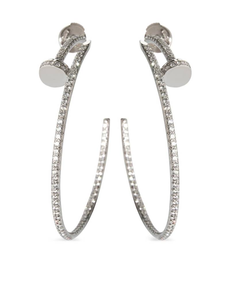 Cartier 18kt white gold Juste Un Clou diamond hoop earrings von Cartier