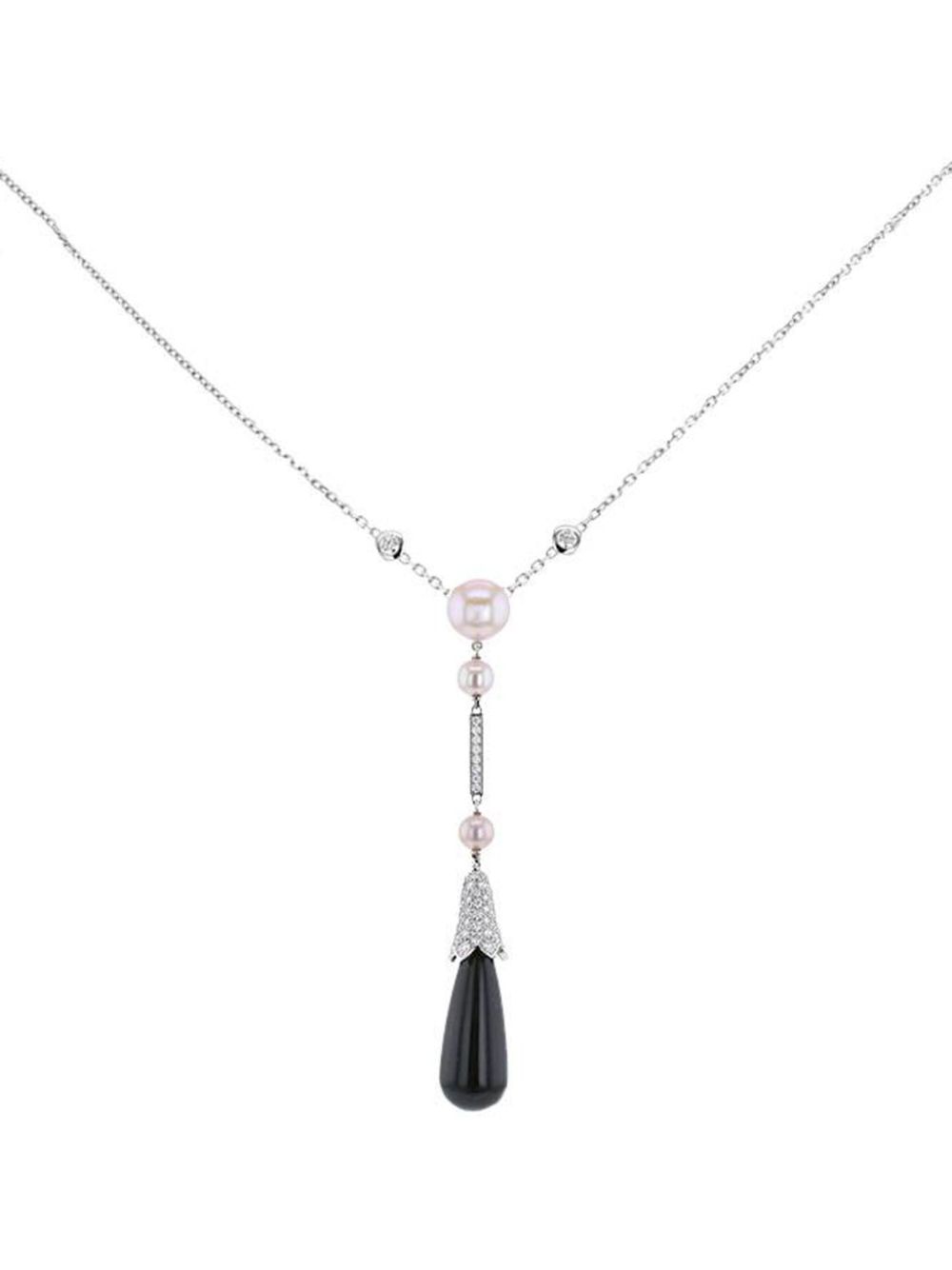 Cartier 18kt white gold Monica Bellucci diamond and pearl necklace - Silver von Cartier