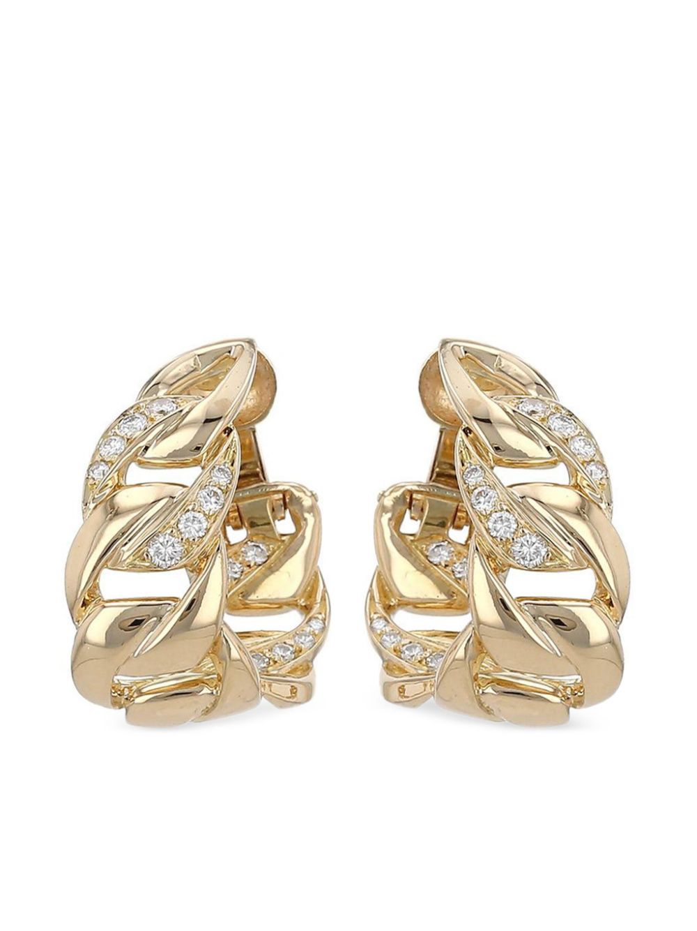 Cartier 1980s pre-owned 19kt yellow gold Bergame diamond clip-on earrings von Cartier