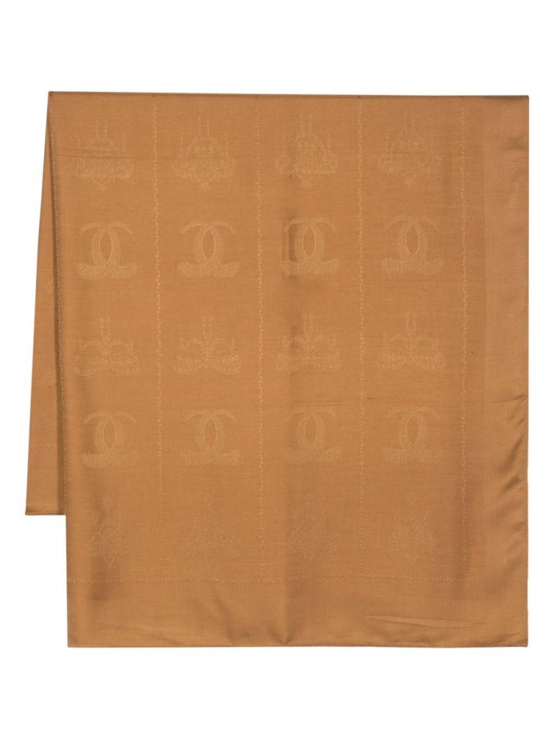 Cartier monogram-pattern silk scarf - Brown von Cartier