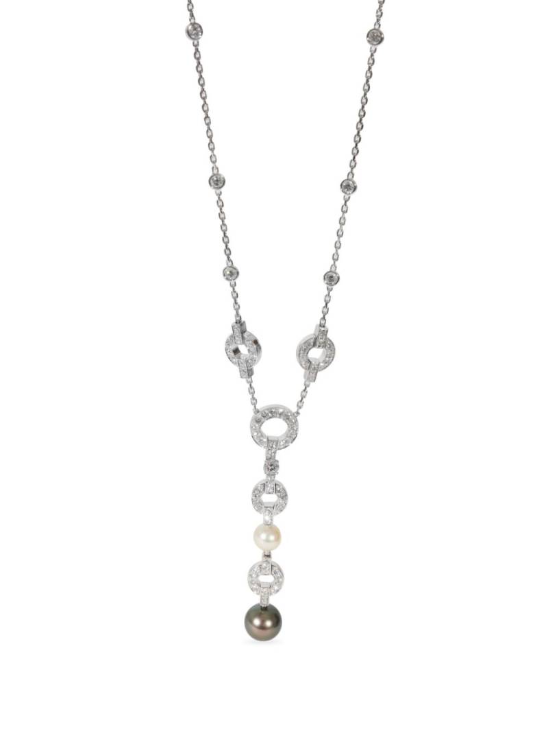 Cartier pre-owned 18kt white gold Himalia diamond and pearl necklace - Silver von Cartier