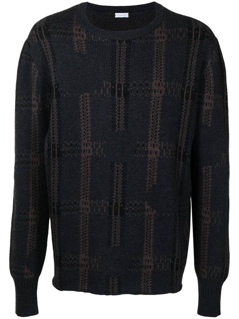 Caruso checked intarsia-knit jumper - Black von Caruso