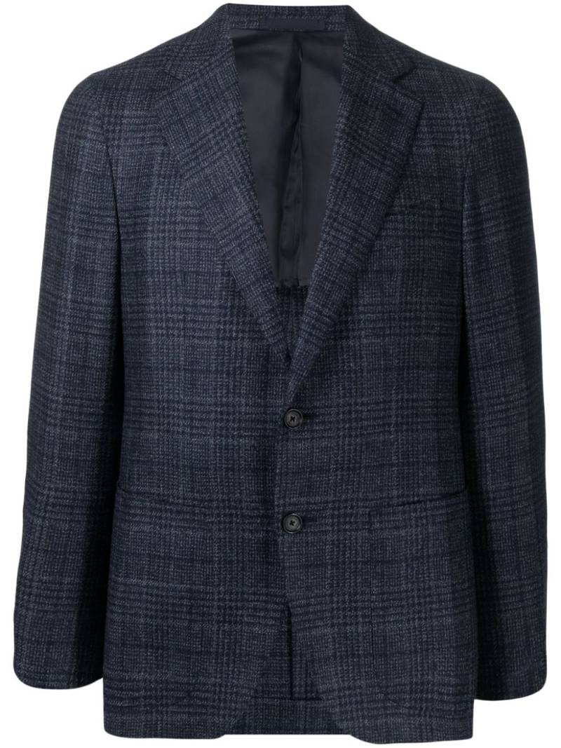 Caruso checked wool-silk blazer - Blue von Caruso