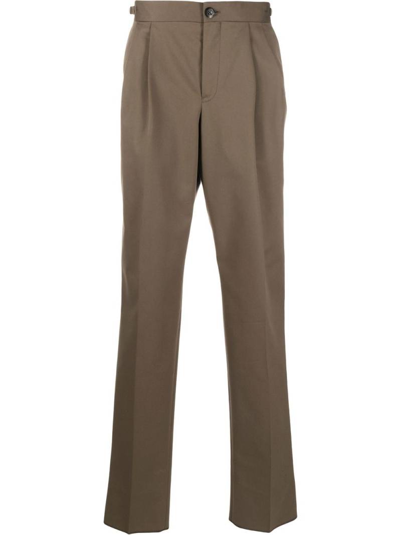 Caruso pleat-detail straight-leg trousers - Green von Caruso