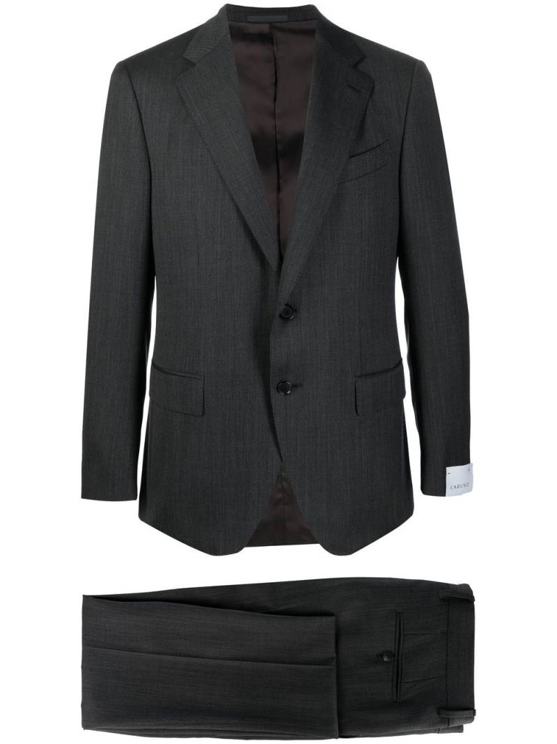 Caruso single-breasted woollen suit - Black von Caruso