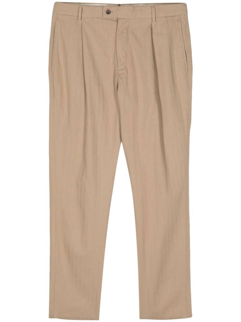 Caruso straight-leg cotton trousers - Neutrals von Caruso